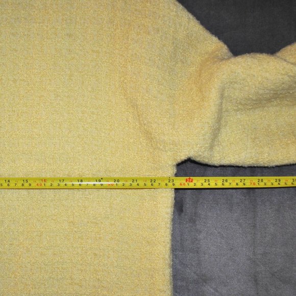 Vintage Lizbeth Jeanne Coat Women's Size Large Yellow Reto Mod Long Wool Coat - Picture 10 of 11